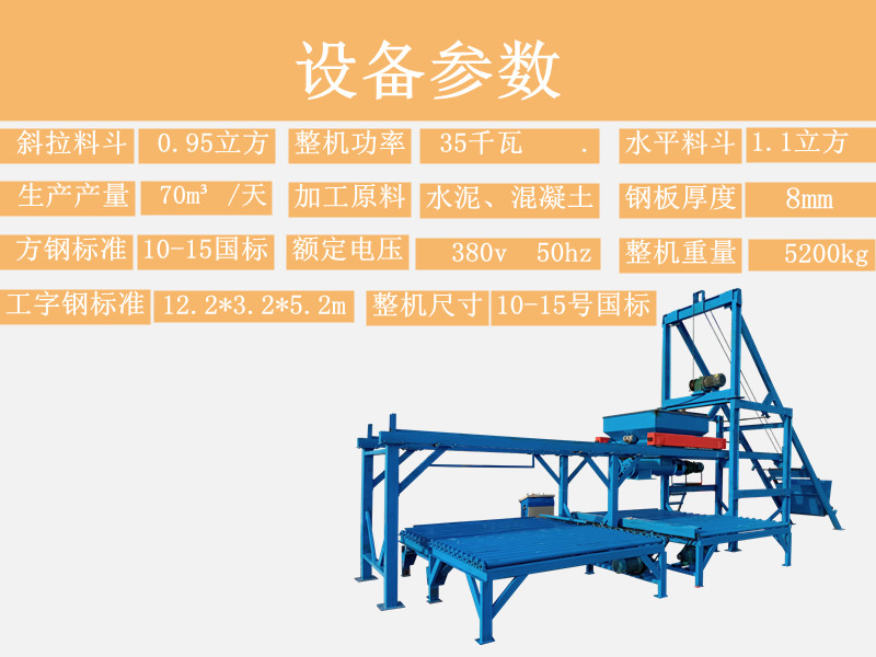 小型預制件自動生產線設備參數